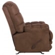 Bowery Hill Oversized Extension Footrest Rocker Recliner in Brown Fabric