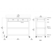 Bowery Hill Kitchen Cart with Stainless Steel Top - Barnwood Wire-Brush