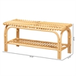 Bowery Hill Modern Bohemian Natural Brown Rattan Accent Bench