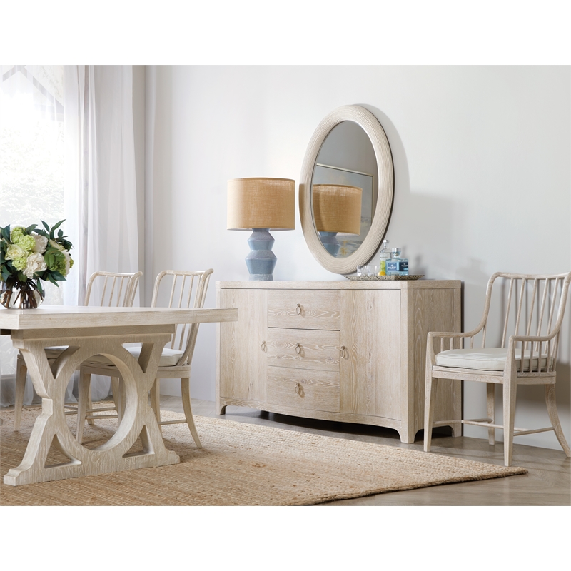 Bowery Hill Modern / Contemporary Oval Mirror in Gray Finish Wood