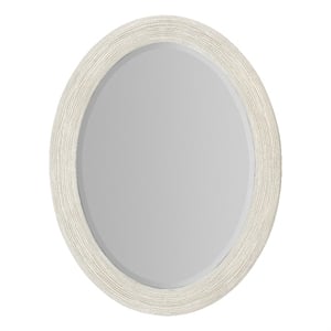 Bowery Hill Modern / Contemporary Oval Mirror in Gray Finish Wood