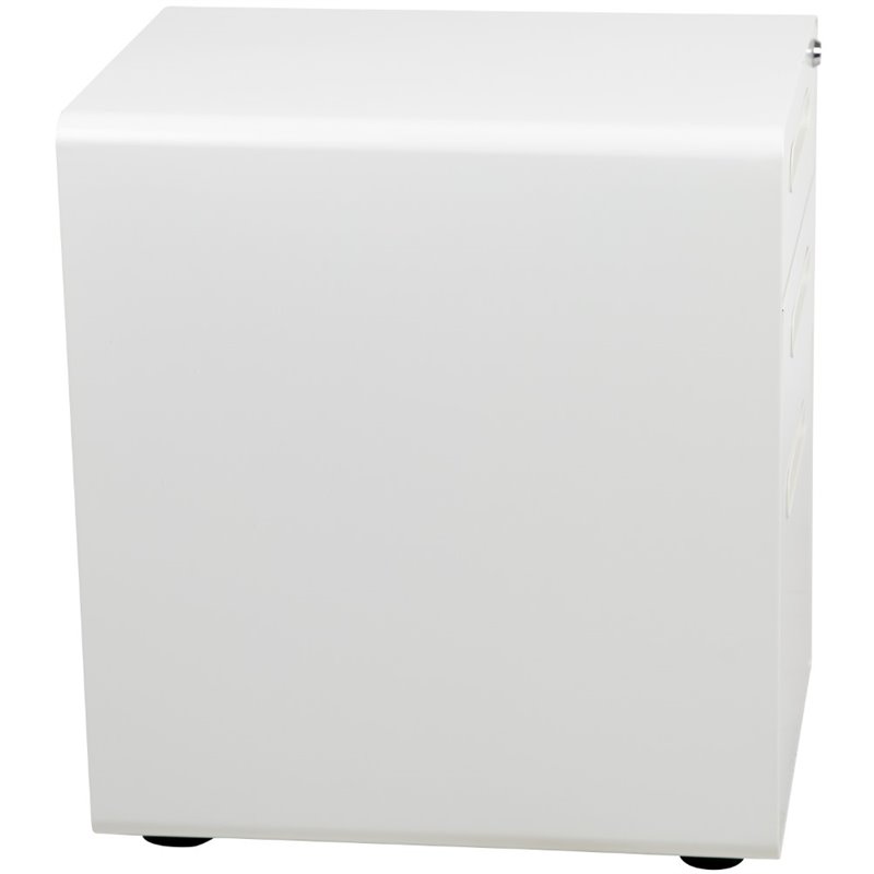 Bowery Hill Modern 3 Drawer Modern Mobile File Cabinet in White
