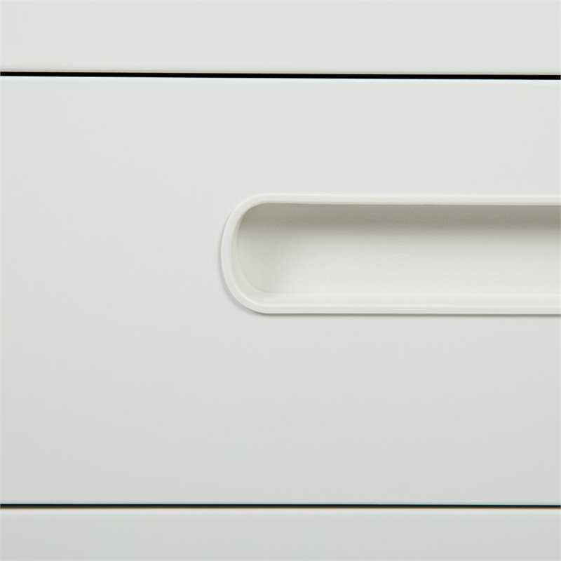 Bowery Hill Modern 3 Drawer Modern Mobile File Cabinet in White