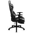 Bowery Hill Leather Racing Swivel Reclining Gaming Chair in Black and White