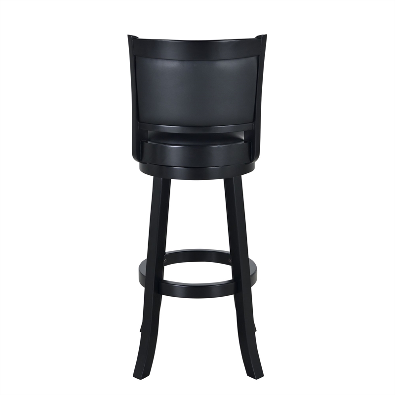 Bowery Hill Hardwood Extra Tall Swivel Barstool - Black Finish