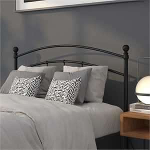 Bowery Hill Contemporary Full Metal Spindle Headboard in Black