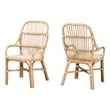 Bowery Hill Modern Bohemian Natural Brown Rattan Dining Chair