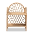 Bowery Hill Modern Bohemian Natural Brown Rattan 2-Tier Display Shelf