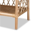 Bowery Hill Modern Bohemian Natural Brown Rattan 2-Tier Display Shelf