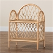 Bowery Hill Modern Bohemian Natural Brown Rattan 2-Tier Display Shelf