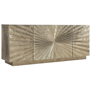 Bowery Hill Modern / Contemporary 78&quot Wood TV Stand in German Silver