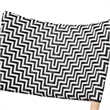 Bowery Hill Black and White Weaving and Natural Rattan Chair