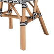 Bowery Hill Black and White Weaving and Natural Rattan Chair