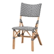 Bowery Hill Black and White Weaving and Natural Rattan Chair