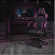 Bowery Hill LeatherSoft Gaming Chair with Recline Back/Arm in Black/Purple