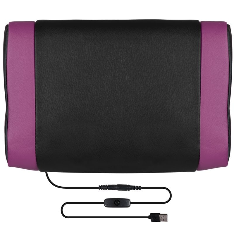 Bowery Hill LeatherSoft Gaming Chair with Recline Back/Arm in Black/Purple