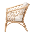 Bowery Hill Modern Bohemian Natural Brown Antique Rattan Armchair