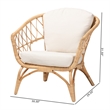 Bowery Hill Modern Bohemian Natural Brown Antique Rattan Armchair