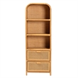 Bowery Hill Modern Bohemian Light Honey Rattan 2-Drawer Bookcase