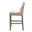 Bowery Hill Gray Rattan and Rustic Taupe Mahogany Wood Counter Stool