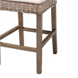 Bowery Hill Gray Rattan and Rustic Taupe Mahogany Wood Counter Stool