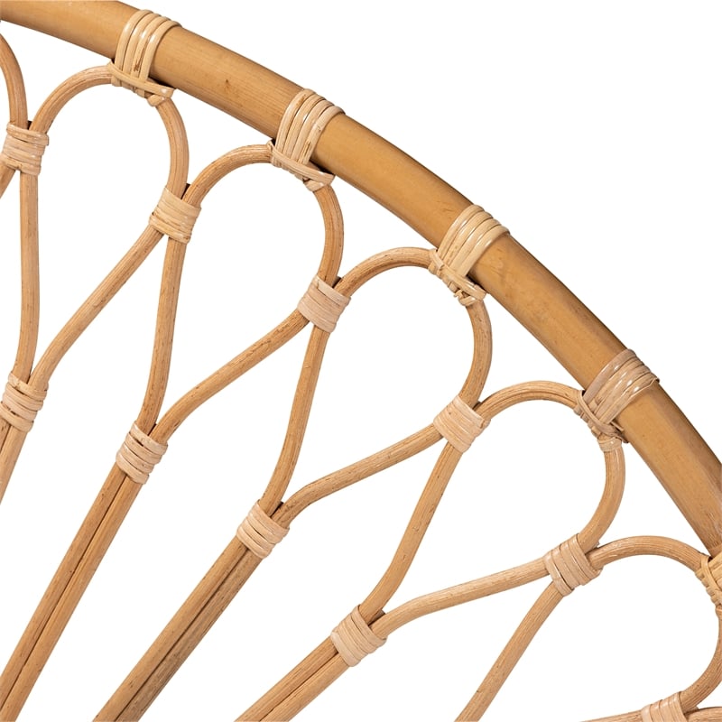 Bowery Hill Bohemian Natural Rattan Queen Size Standalone Headboard