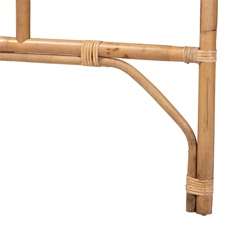 Bowery Hill Bohemian Natural Rattan Queen Size Standalone Headboard