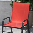 Bowery Hill Modern Metal Patio Stack Chair in Red (Set of 4)