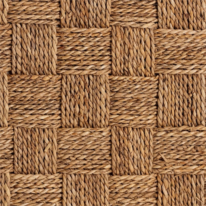 Bowery Hill Bohemian Seagrass and Mahogany Wood Accent Bench