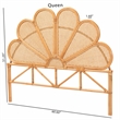 Bowery Hill Modern Bohemian Honey Rattan Queen Size Standalone Headboard