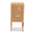Bowery Hill Modern Bohemian Natural Brown Rattan 1-Door Nightstand