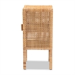 Bowery Hill Modern Bohemian Natural Brown Rattan 1-Door Nightstand