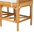 Bowery Hill Contemporary Bohemian Natural Brown Rattan Bench