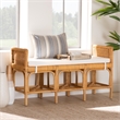 Bowery Hill Contemporary Bohemian Natural Brown Rattan Bench