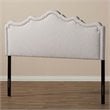 Bowery Hill Modern Fabric Upholstered King Headboard in Gray Beige