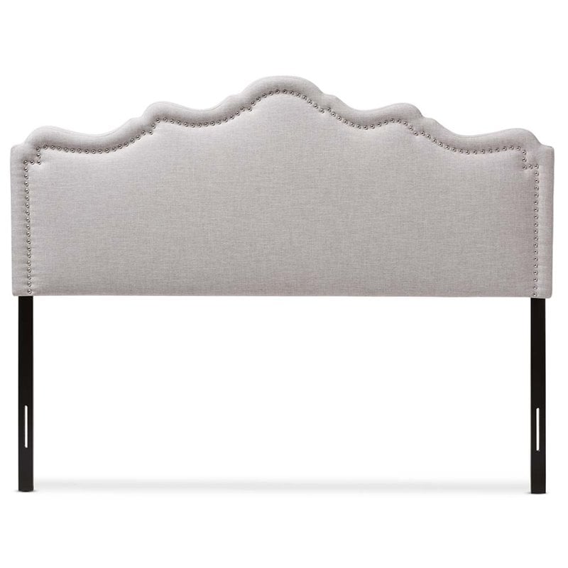 Bowery Hill Modern Fabric Upholstered King Headboard in Gray Beige