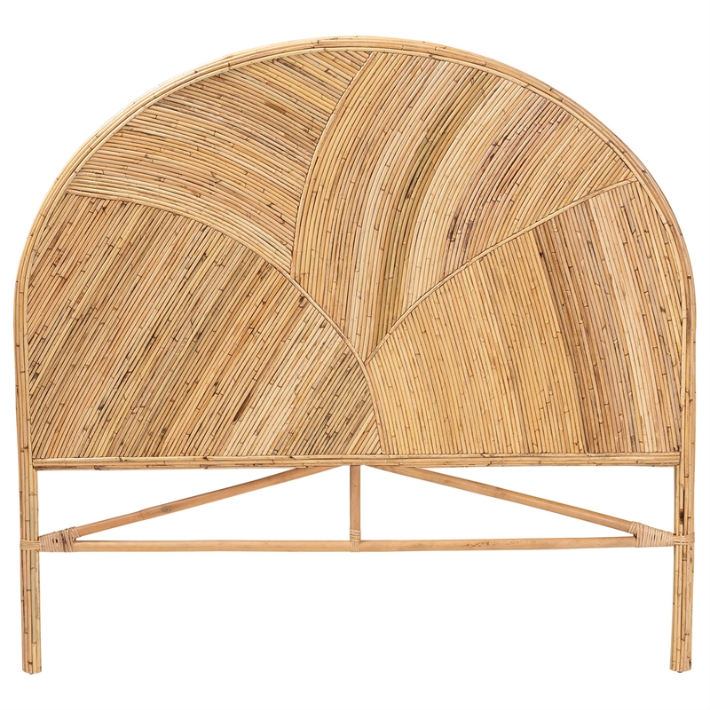 Bowery Hill Bohemian Honey Rattan King Size Standalone Headboard