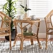 Bowery Hill Modern Bohemian Natural Brown Rattan Coffee Table