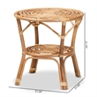 Bowery Hill Modern Bohemian Natural Brown Rattan Coffee Table