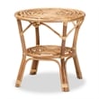 Bowery Hill Modern Bohemian Natural Brown Rattan Coffee Table