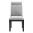 Bowery Hill Gray Fabric and Rubbed Charcoal Dining Side Chair