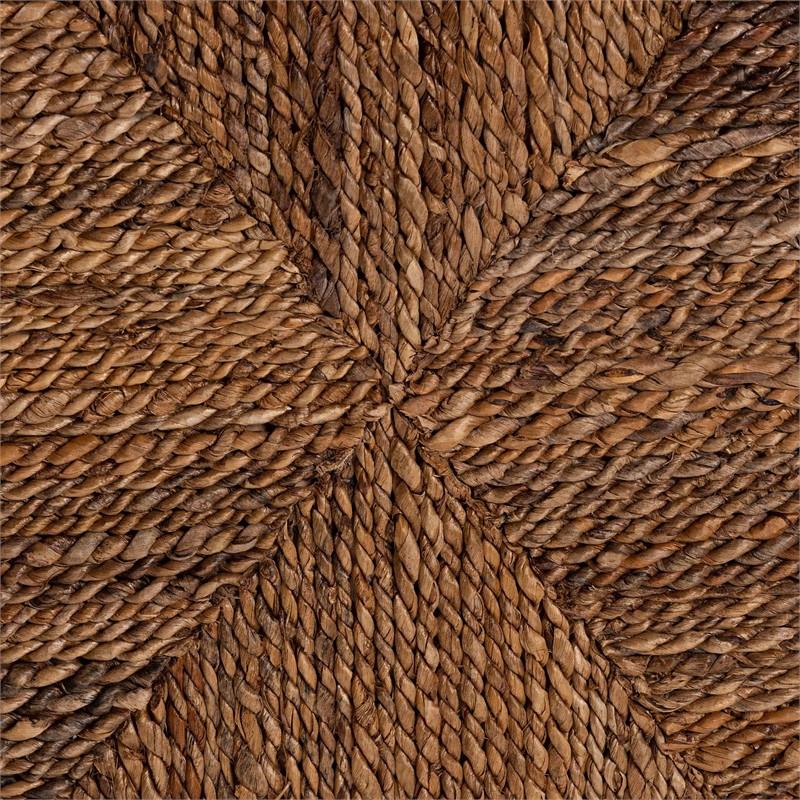 Bowery Hill Dark Brown Mahogany Wood and Seagrass Counter Stool