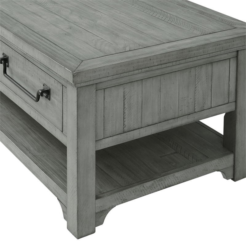 Bowery Hill Contemporary Dove Gray 2-Drawer Wood Coffee Table