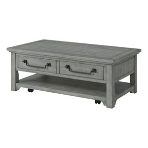 Bowery Hill Contemporary Dove Gray 2-Drawer Wood Coffee Table