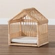 Bowery Hill Contemporary Bohemian Natural Brown Rattan Pet Bed