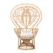 Bowery Hill Modern Bohemian Natural Brown Rattan Peacock Accent Chair