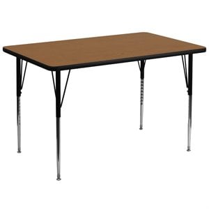 Bowery Hill 31&quot x 72&quot x 36&quot Thermal Fused Laminate Top Activity Table in Oak