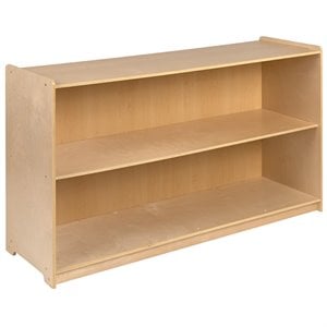 Bowery Hill 2 Shelf 30&quot x 48&quot Wooden School Classroom Bookcase in Natural