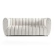 Bowery Hill Modern Boucle Fabric Channel Tufted Sofa in Off White