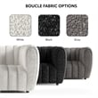 Bowery Hill Modern Boucle Fabric Channel Tufted Sofa in Off White